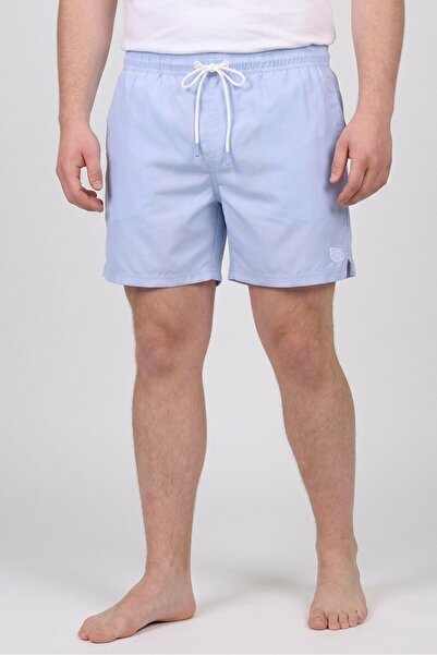 KENSINGTON Men Embroidered Logo Board Shorts, Baby Blue