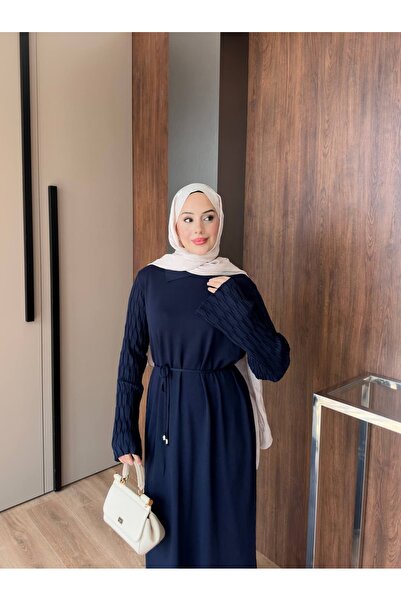ankanoor Mercerized Knitwear Dress with Gathered Sleeves Anka261057