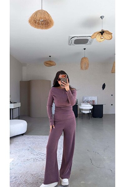 Buket Teke Burgundy Drape Detail Boat Neck Wrap Suit