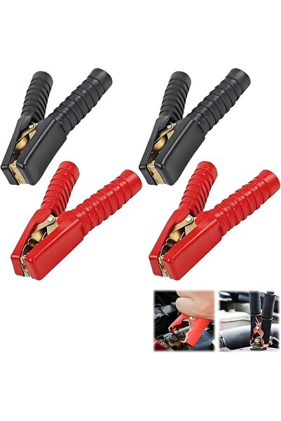 TERRIFI 100A Crocodile Clips, 4PCS Heavy Duty Pure Copper Alligator Clips for...
