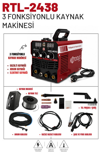 RETOOLS 3 Fonksiyonlu Kaynak Makinesi