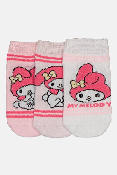 SANRIO Kids Girl 3 Pairs My Melody Graphic Print Ankle Socks, Multicolor