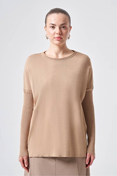 Nuss 116 TUNICĂ MERSERIZATĂ CU MÂNECĂ ELASTICĂ CULOARE MOCHA
