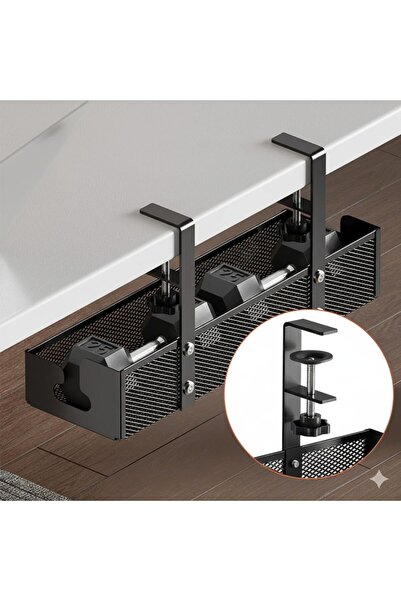 YESMAX Under Desk Cable Management Tray, No Drill Cable Organizer Retractable...