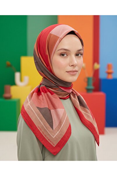 United Colors of Benetton وشاح بينيتون فيسكوز - سيينا - 1005-022 - أحمر كلاريت