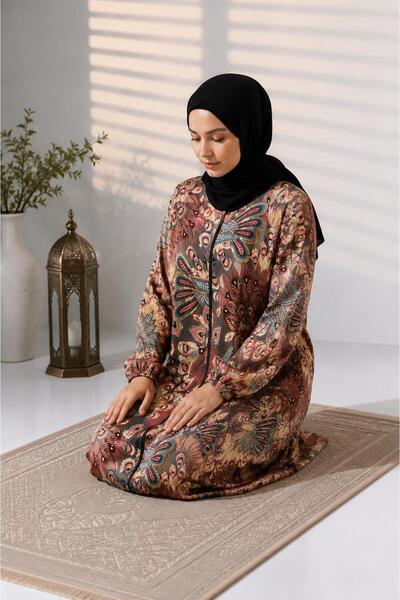 ÖNE BUTİK Women's Viscosse Prayer Dress with Zippered Pockets Li̇kapa