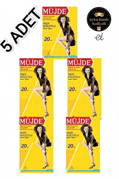 Müjde 5'li Paket Ten Rengi (57) 20 Den İnce Külotlu Çorap Kadın Günlük Çorap ...