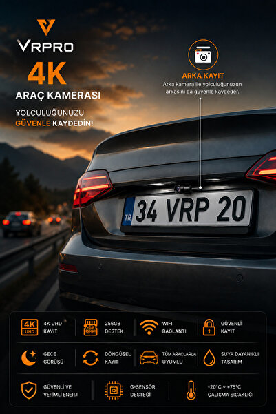 İMVULA HYPERX 4K UHD Dokunmatik Ekranlı Wi-Fi & ADAS Destekli- Araç Ön-Arka Kayıt Kamerası