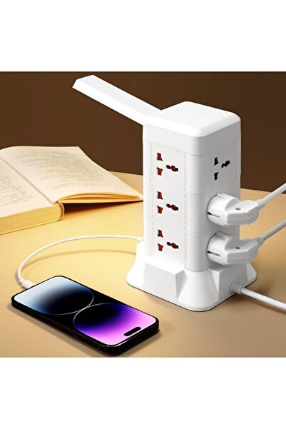 REOCLE برج تمديد كهربائي بـ 9 منافذ بريطانية بقوة 2500 واط، مع منفذين USB ومن...