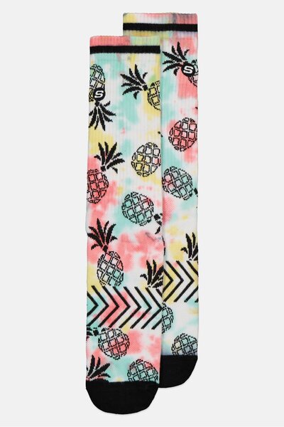 SKECHERS Women Graphic Print Crew Socks, Multicolor