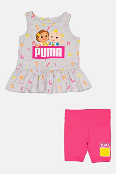 Puma x Cocomelon Toddlers Girl 2 Pcs Brand Logo Top And Shorts Set, Multicolor