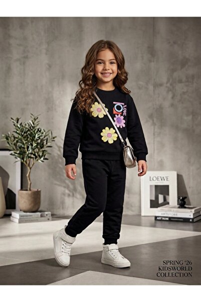 LittlePoffy Girls' Top and Bottom Set Spring - Autumn Two-Piece Set