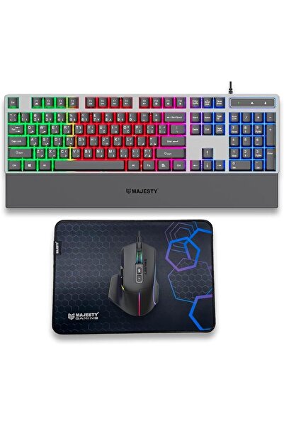 MAJESTY NORTH Majesty Gaming Keyboard and Mouse Set with Mouse Pad – RGB Mult...