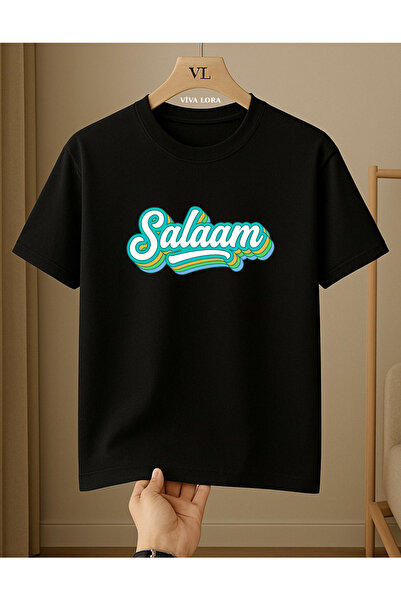 VİVA LORA Saudi Arabia Salaam Printed 100% Cotton Crewneck Regular Unisex T-S...