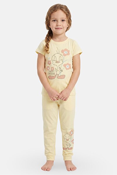 Looney Tunes Kids Girl 2 Pieces Graphic Print Top And Pants Pyjama Set, Light...