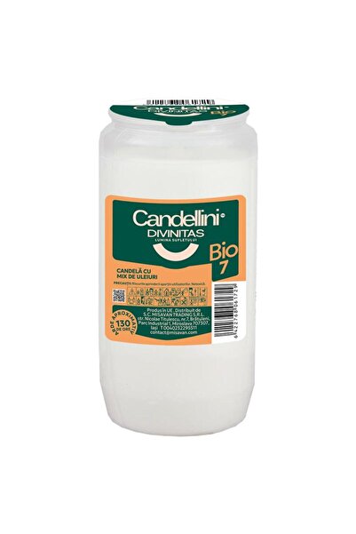 Misavan Candela plastic Candellini BIO 7 Alb