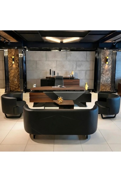 ERDEM OFİS MOBİLYALARI MAESTRO ÜST SEGMENT MAKAM TAKIMI TOPLAM 7 PARÇA OTURMA...