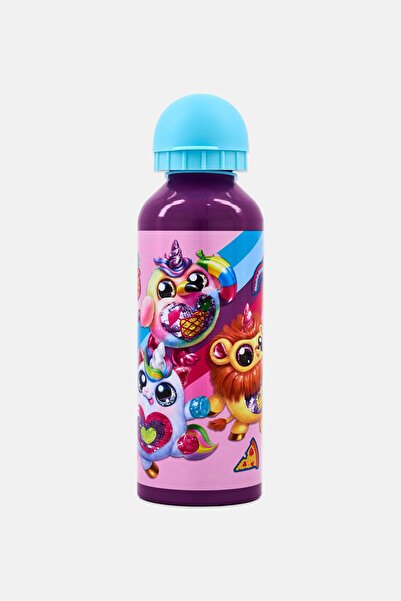 Rainbocorns Kids Girl Graphic Print Metallic Water Bottle 450 ml, Multicolor