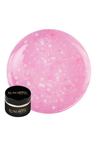 LUXORISE UV Construction Nail Gel Confetti Cake 15ml, Berry Sprinkles