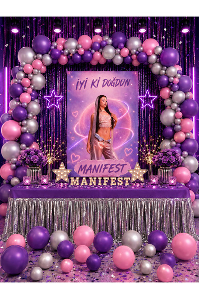 snowparty Manifest Screen Printed Table Skirt Poster Birthday Party Supplies ...