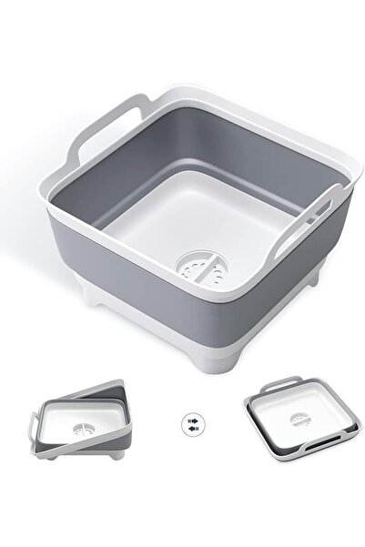 DURKU Dishpan For Washing Dishes,9L Collapsible Dish Tub Portable Sink,Wash D...