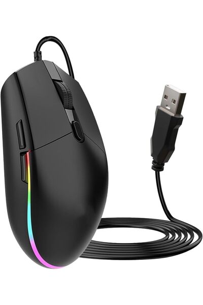 SYOSI Wired Gaming Mouse – LED RGB Backlit Mouse with 1.5m USB Cable, 6 Butto...