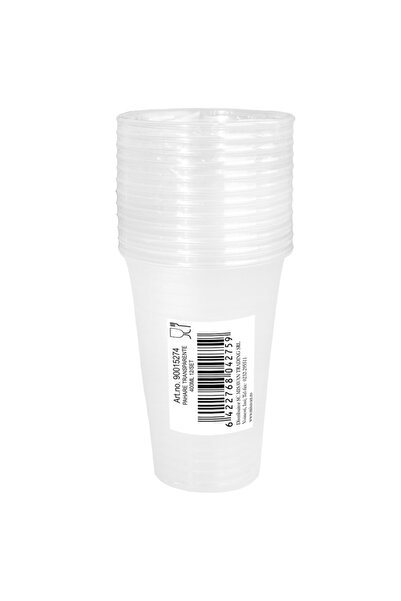 Misavan Pahare plastic transparente, 400ml, 12 buc/set