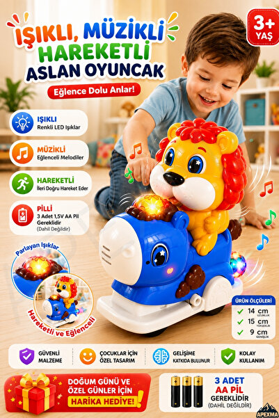 Apexma Oyuncak Işıklı Müzikli Çarp Dön Emeklemeye Yardımcı Sevimli Hareketli ...