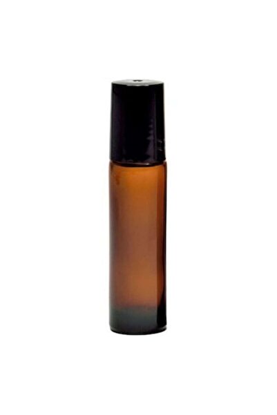 OEM Amber roll-on container, black plastic cap, 10ml