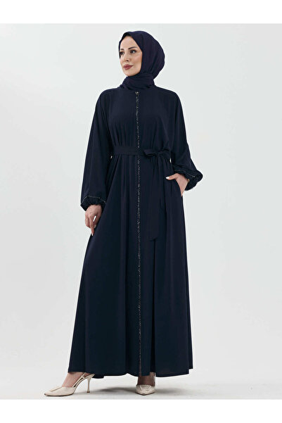 KADEEM Zümra Stone-Embellished Robe - Navy Blue