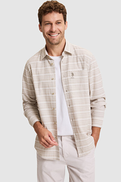U.S. Polo Assn. Erkek Taş Uzun Kollu Gömlek 50324782-VR049