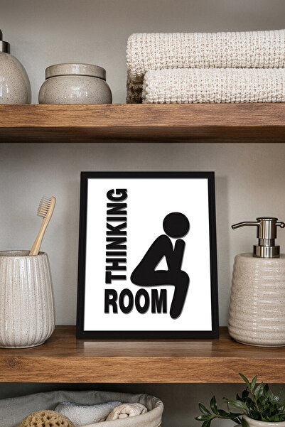 DEKORENZO Thinking Room Erkek Figürlü Wc Tablosu 20x25 cm Banyo Dekoru
