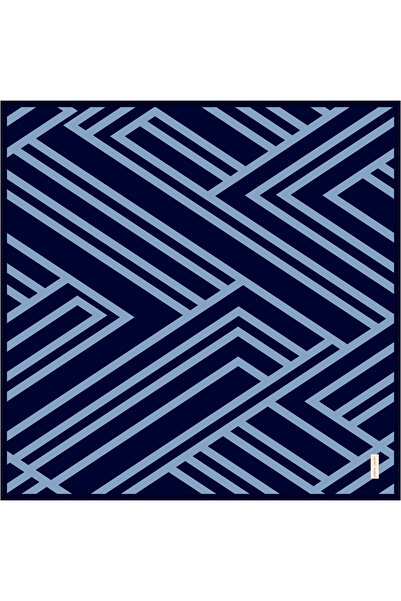 Pierre Cardin Blue 90X90 Silk Crepe Satin Scarf