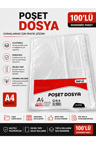 GÜZELYÜZ AVM Poşet Dosya Şeffaf 100 Adet