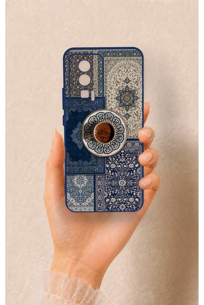 Vip Case Poco F5 Pro Compatible Turkish Coffee and Kilim Patterned Silicone Case