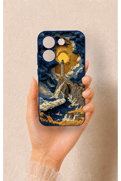 Vip Case Poco X8 Pro Uyumlu Deniz Feneri Desenli Silikon Kılıf