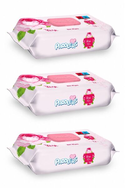 Paddlers Set 3x Servetele umede - Trandafir (216 buc.)