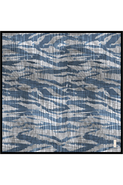 Pierre Cardin Navy Blue 90X90 Silk Crepe Satin Scarf