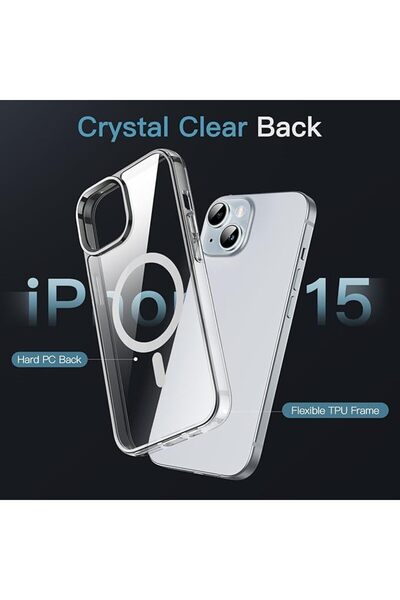 JETech Magnetic Case for iPhone 15, Clear