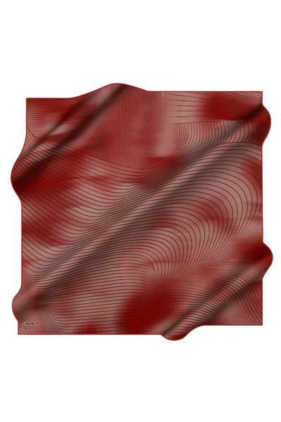 Aker Red 90X90 Silk Twill Scarf