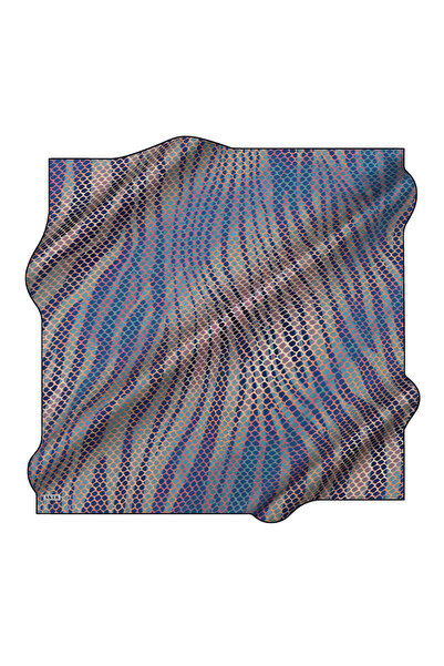 Aker Blue 90X90 Silk Twill Scarf