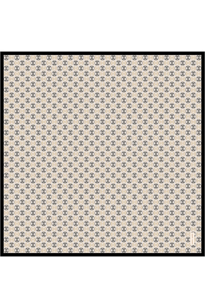 Pierre Cardin Siyah 90X90 İpek Krep Saten Eşarp