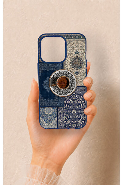 Vip Case iPhone 13 Pro Uyumlu Türk Kahvesi ve Kilim Desenli Silikon Kılıf