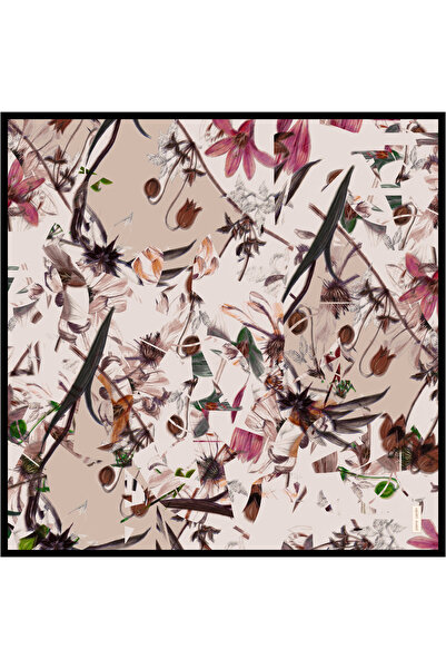 Pierre Cardin Brown 90X90 Silk Crepe Satin Scarf