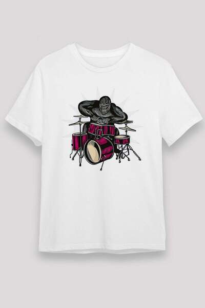 Darkhane Bateri Unisex Printed White T-Shirt - Tshirt