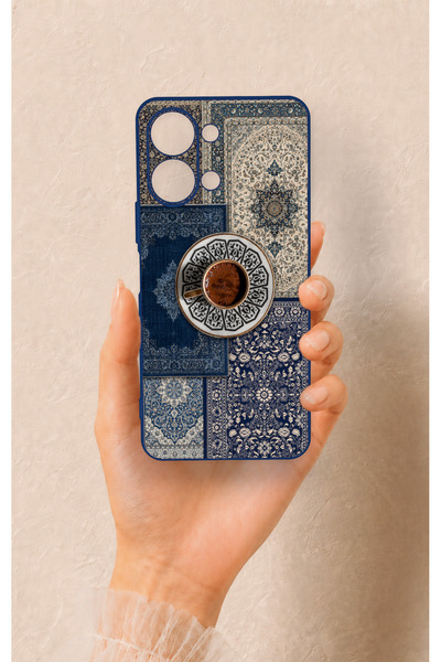Vip Case Vivo Y05 4g Compatible Turkish Coffee and Kilim Patterned Silicone Case