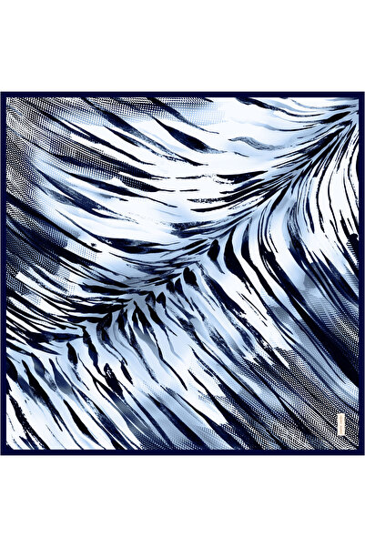Pierre Cardin Navy Blue 90X90 Silk Crepe Satin Scarf