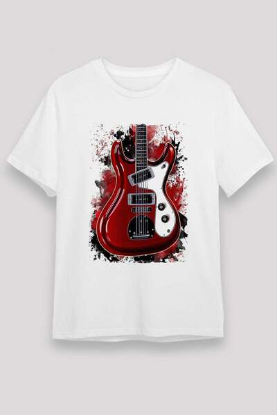 Darkhane Electric Guitar Unisex Printed White T-Shirt - Tshirt
