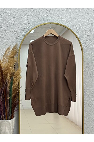 MİHRA STORE Sabisu Cold Thread Tunic with Buttoned Sleeves and Slits-Sy3310 M...