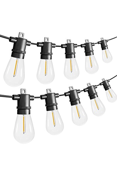 GENERAL Outdoor String Lights 15M, 15Pcs E12 Sockets Warm White 2700K